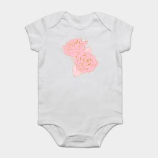 Pastel Pink Roses Baby Bodysuit